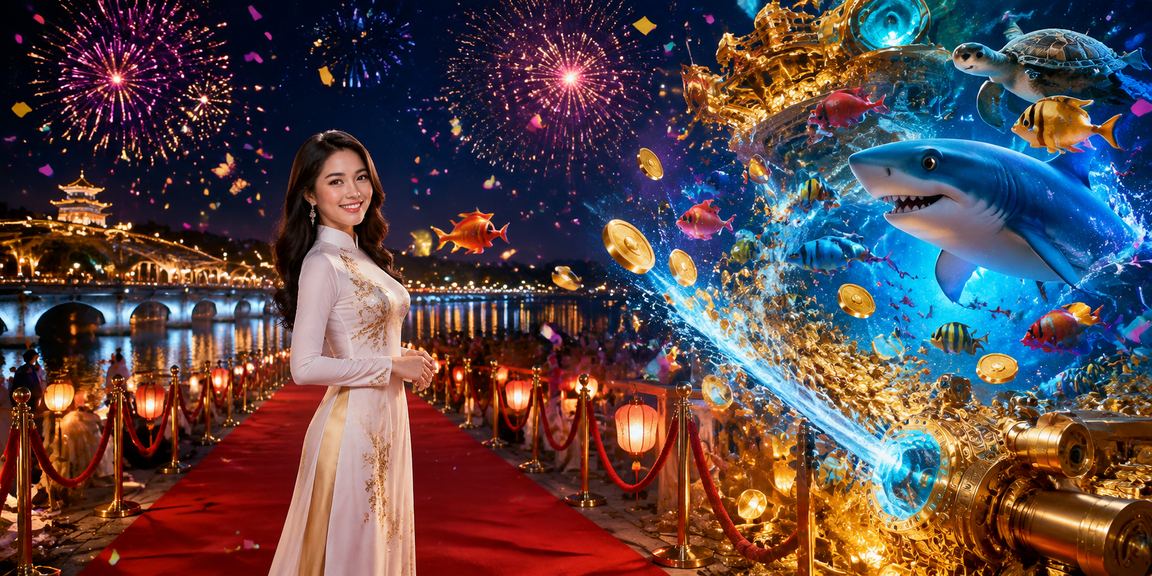 Không khí lễ hội casino và cá cược tại Huế với đèn lồng và sắc màu truyền thống